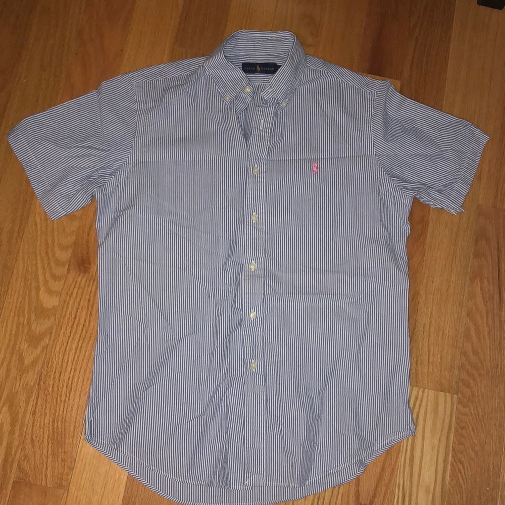 Seersucker short sleeve polo